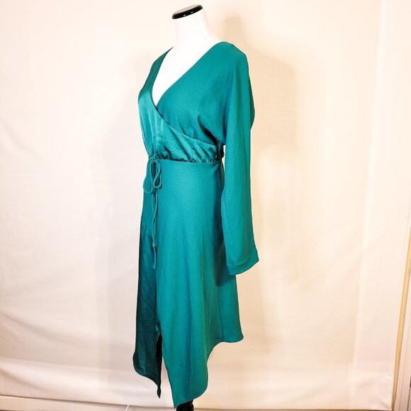 Cushnie x Target Emerald Green V-Neck Long Sleeve Dress - 10 - Picture 4 of 12